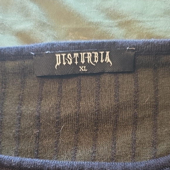 Disturbia Navy Blue Cropped Ribbed Sweater - Picture 2 of 2